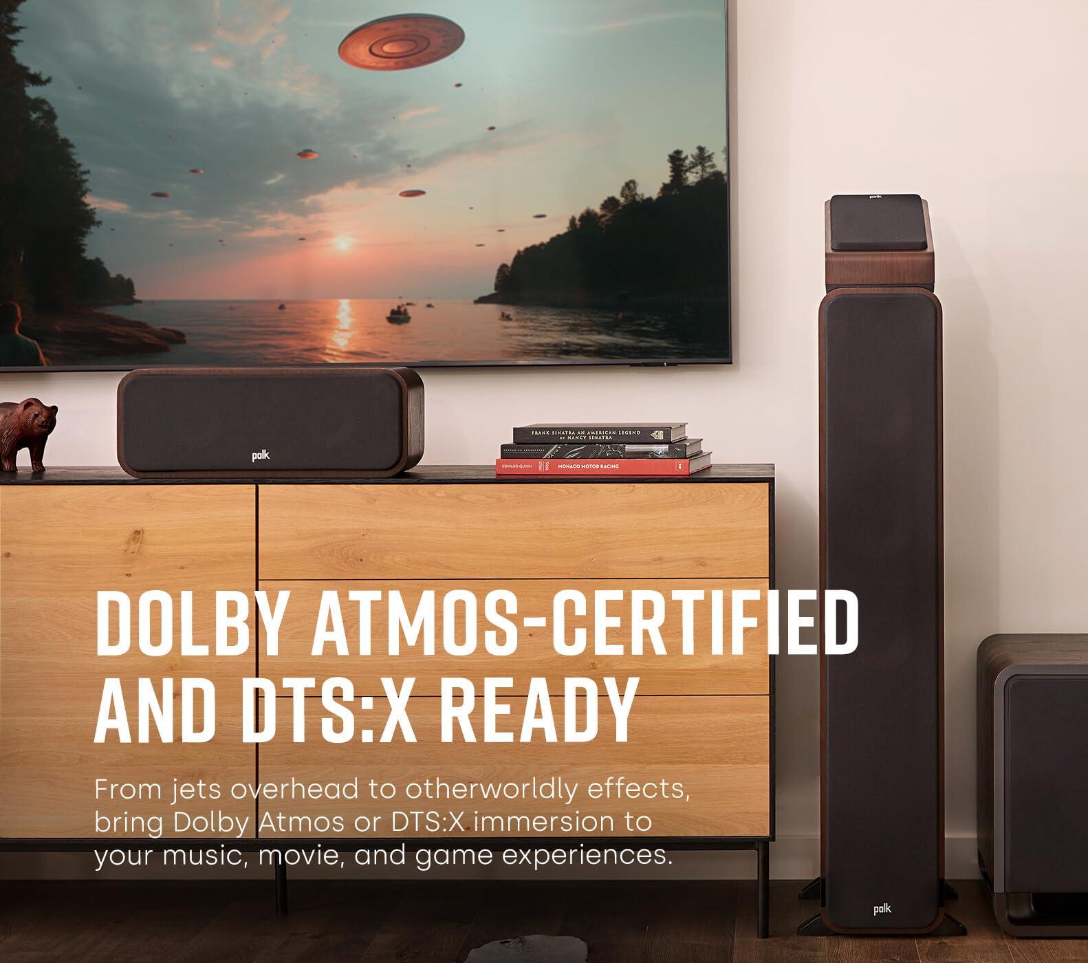 Polk Audio Polk Signature Elite ES90 Height Module Speaker (Pair) for Immersive Overhead Sound, Terylene Dome Tweeter, Mica-Fortified Polypropylene Midrange Woofer, Dolby Atmos, DTS:X, & IMAX Enhanced, Black