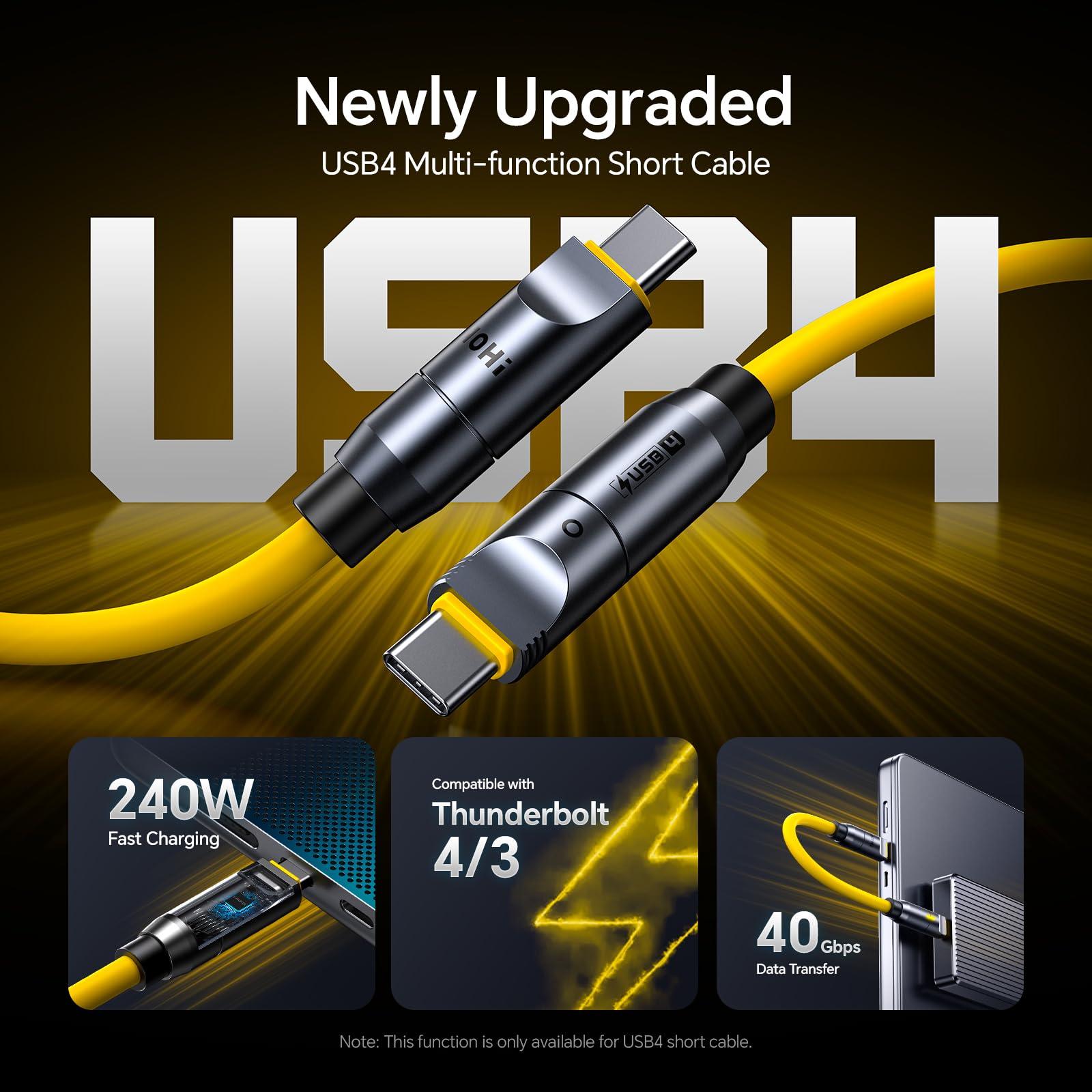 AOHI AOHI 240W 8 in 1 USB 4 Cable Set, The Future 240W PD3.1 USB C Fast Charging Cable Supports 40Gbps Data Transfer 8K HD Display for iPhone15 Pro Max MacBook Pro Air iPad Galaxy