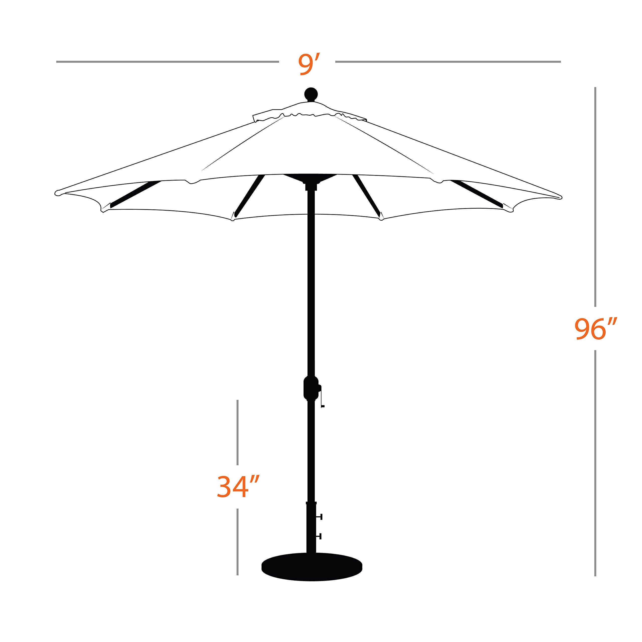 Galtech 9-Foot Galtech (Model 737) Deluxe Auto-Tilt Umbrella with Antique Bronze Frame and Sunbrella Fabric Jockey Red (Includes Extended Frame Warrantee)