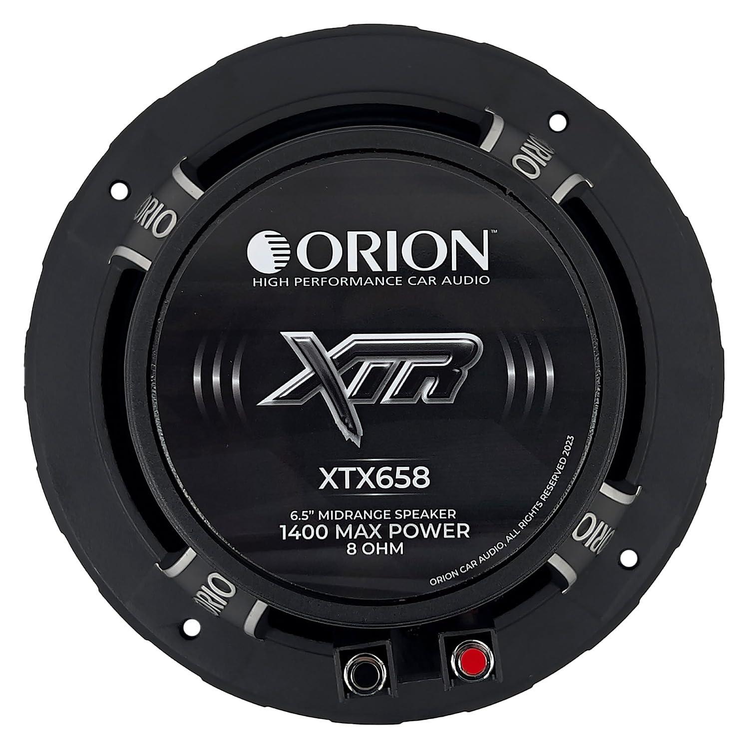 ORION ORION XTR XTX658 High Efficiency 6.5" Mid-Range Bullet Loudspeakers, 1400W Max Power, 350W RMS, 8 Ohm, 1.5" Voice Coil - Pro Car Audio Stereo, Midrange Speakers (Pair)