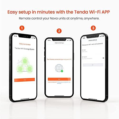 Tenda Tenda Nova Mesh WiFi System MW6 - Covers up to 6000 sq.ft - AC1200 Whole Home WiFi Mesh System - Gigabit Dual-Band Mesh Network for 90 Devices - Replaces Wireless Router and WiFi Extender - 3-Pack