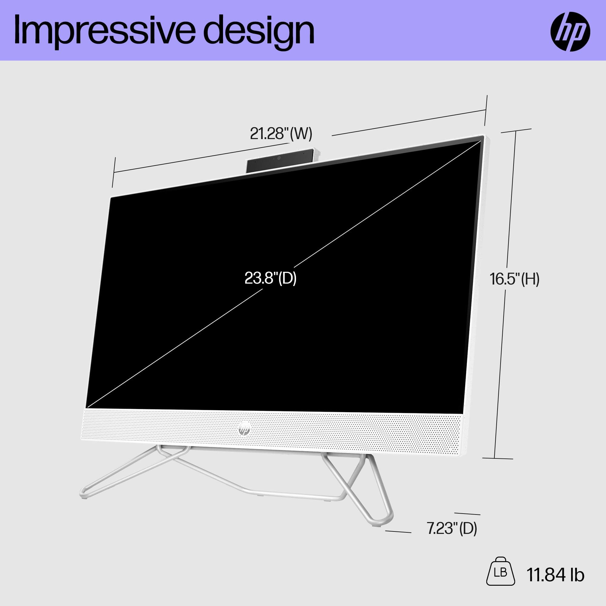 HP HP 24 inch All-in-One Desktop PC, FHD Display, Intel Core i5-1235U, 8 GB SDRAM, 256 GB SSD, Intel UHD Graphics, Windows 11 Home, 24-cb1210 (2024)