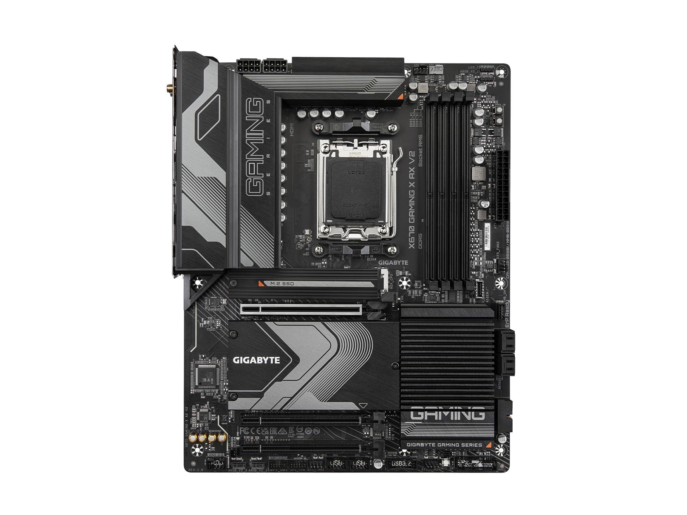 GIGABYTE Gigabyte Ultra Durable X670 Gaming X AX V2 Gaming Desktop Motherboard - AMD X670 Chipset - Socket AM5 - ATX - 5-Year Warranty