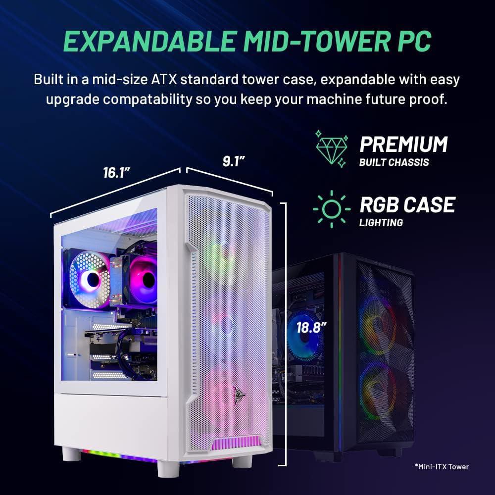 Skytech Gaming Skytech Archangel Gaming PC, Ryzen 5 7600X 4.7 GHz (5.3GHz Turbo Boost), AMD RX 7600 8GB GDDR6, 1TB SSD, 16GB DDR5 RAM 5200, 650W Gold PSU, Wi-Fi, Win 11 Home