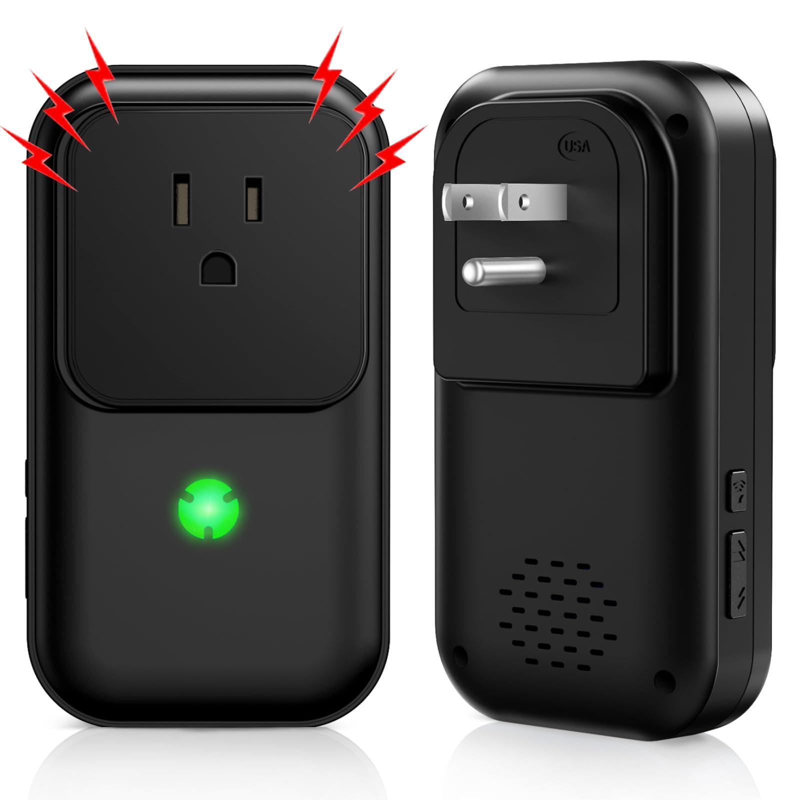 Satisure Power Failure Alarm for Freezer 3 Pack(1 Black + 2 White), Freezer Power Outage Alarm 7 Sirens, Freezer Alarm with 0-110dB Adjustable LED Indicator 12H Alert