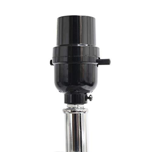 Elegant Designs Elegant Designs LT1025-BLK Modern Leather Table Lamp with White Fabric Shade, Black