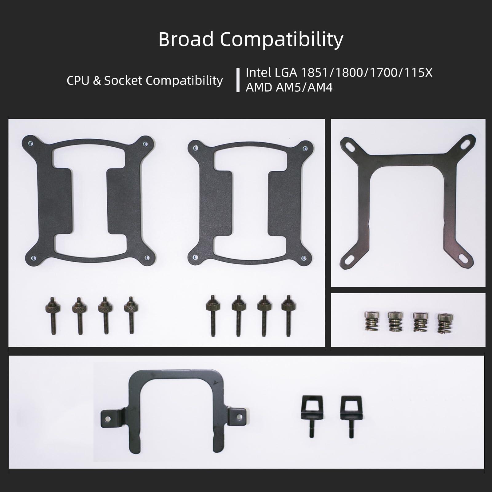 KINGCOOL KINGCOOL Aqua Freeze AIO Cooler 240mm Radiator Liquid CPU Cooler RGB All-in-One Water Cooling System, 2x120mm ARGB Fans, AMD AM5/AM4 Intel LGA 1851/1800/1700/115X Sockets Compatible (240mm, White)