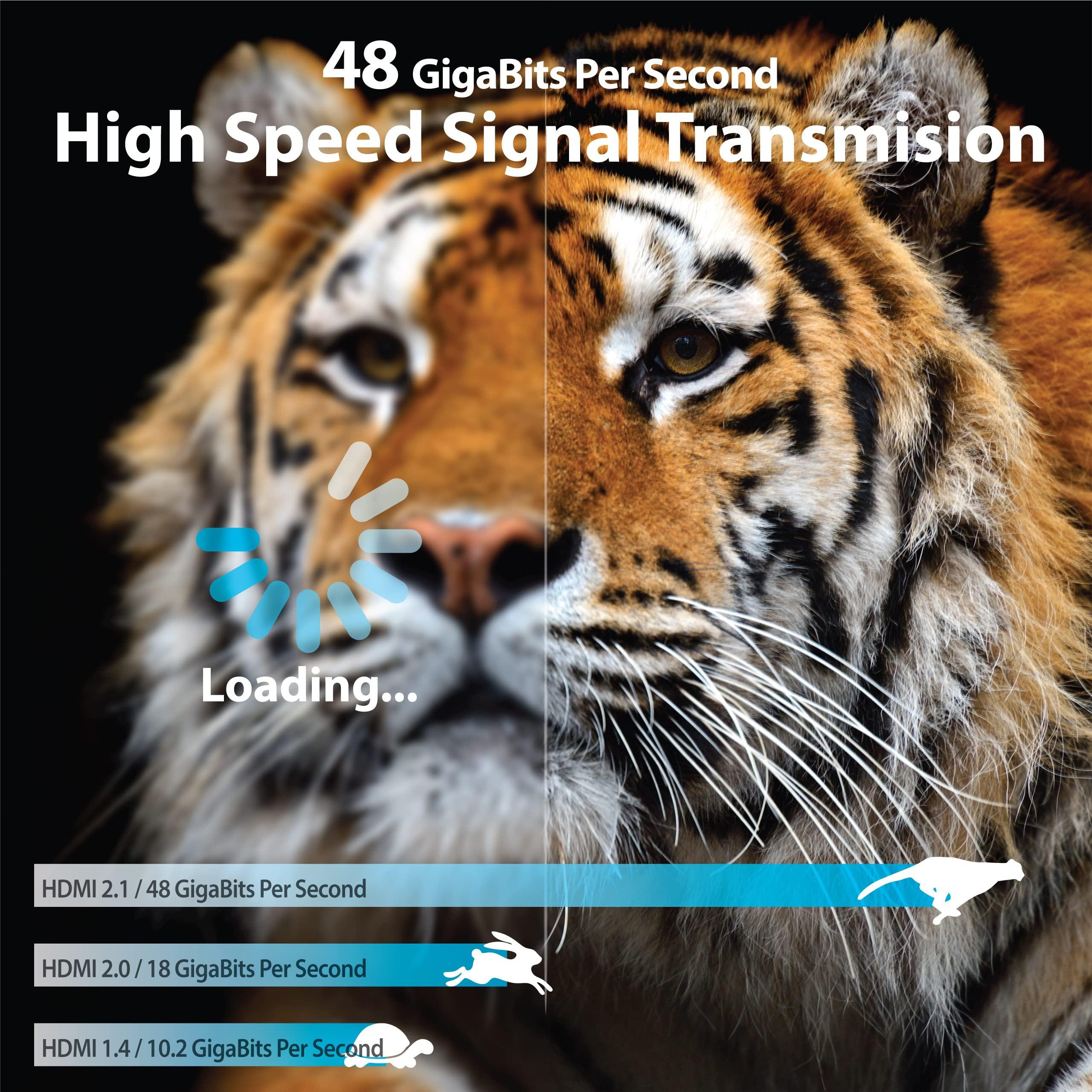 NTW NTW 8K HDMI Cable 6FT Ultra High Speed 48Gbps, HDMI 2.1, 8K@60Hz, 4K@120Hz, HDR10, eARC, for TV, Xbox, PS5, Roku, Apple TV