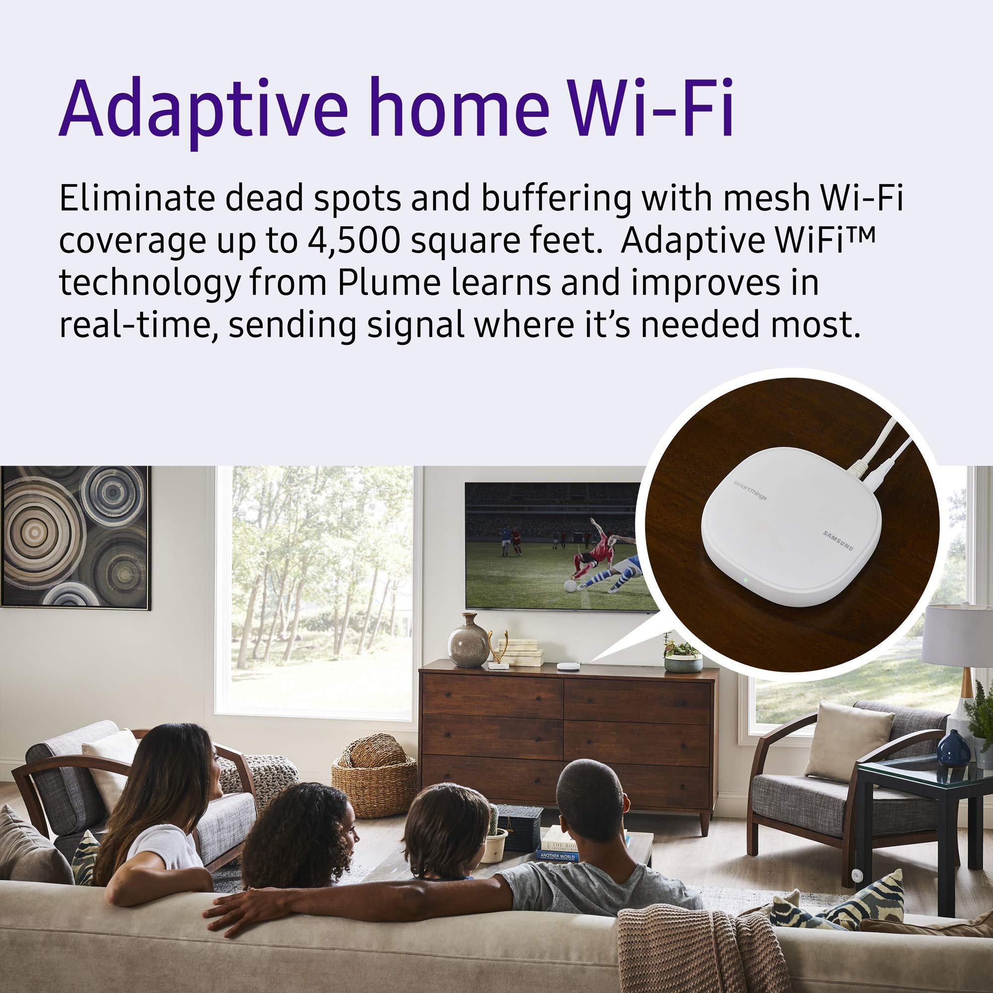 Samsung Samsung SmartThings Wifi Mesh Router Range Extender SmartThings Hub Functionality Whole-Home WiFi Coverage - Zigbee, Z-Wave, Cloud to Cloud Protocols - White (3 Pack) - ET-WV525KWEGUS (Renewed)