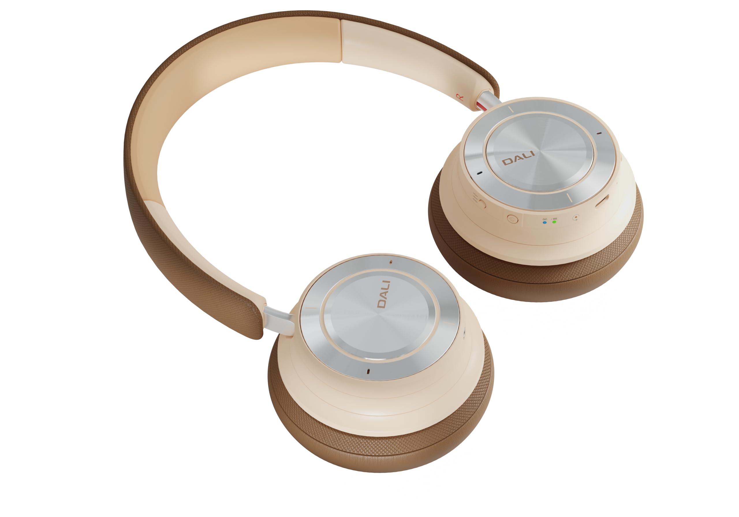 DALI DALI IO-8 Over-The-Ear Wireless/Wired Hi-Fi Headphones with ANC, Bluetooth AptX & Patented SMC Driver Technology, 35 Hours Battery Life (Caramel White)