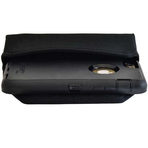 TurtleBack Turtleback Belt Clip Case Compatible with Apple iPhone SE 5 5c 5s w/OB Defender case Black Holster Nylon Pouch with Heavy Duty Rotating Belt Clip Horizontal