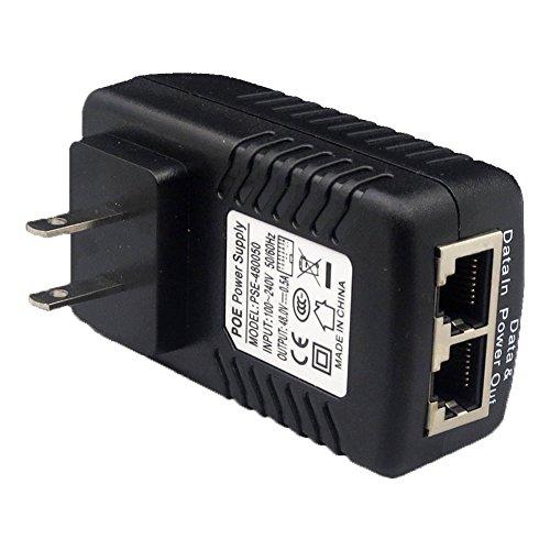 ANVISION ANVISION 2-Pack 48V 0.5A PoE Power Adapter Supply Injector Ethernet with Wall Plug, IEEE 802.3af Compliant, 10/100Mbps, for IP Voip Phones Cameras AP and More
