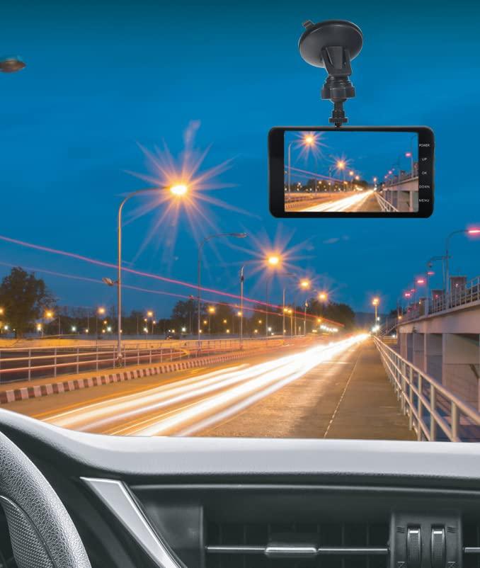 Minolta Minolta Dash Cam 1080p Full HD Car Camera with 4.0 LCD Monitor, 120 Wide Angle Lens, G-Sensor, Emergency Recording, Loop Video, USB Power, 12MP Photos, Parking Monitor (Black)