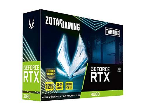 ZOTAC ZOTAC Gaming GeForce RTX 3060 Twin Edge 12GB GDDR6 192-bit 15 Gbps PCIE 4.0 Gaming Graphics Card, IceStorm 2.0 Cooling, Active Fan Control, Freeze Fan Stop, ZT-A30600E-10M
