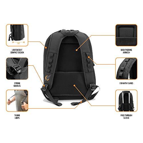Jetpack Jetpack Slim Backpack for DVS, Mobile, or Club DJ Gig Set, Bag Carry Laptop, Stand, Tablet, Headphone, Vinyl Records, USB Mobile Devices, Needle Case, Cables, Microphone & More. TSA Compliant (Black)