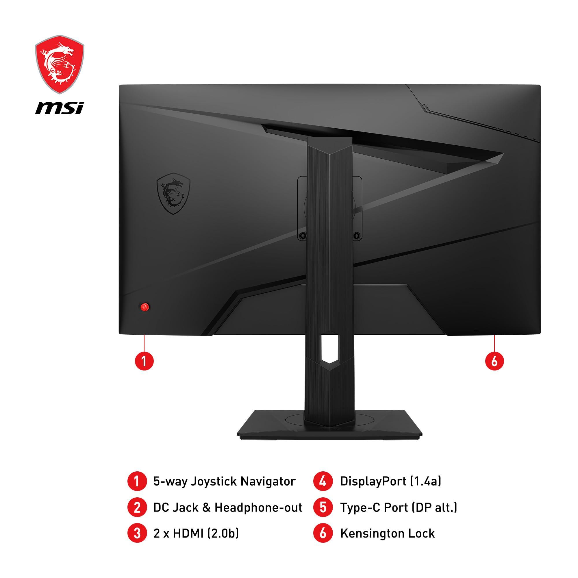 MSI MSI G274QPF-QD, 27" Gaming Monitor, 2560 x 1440(QHD), IPS, 170Hz, FreeSync Premium, HDR400, HDMI, Displayport, USB C, Tilt, Black
