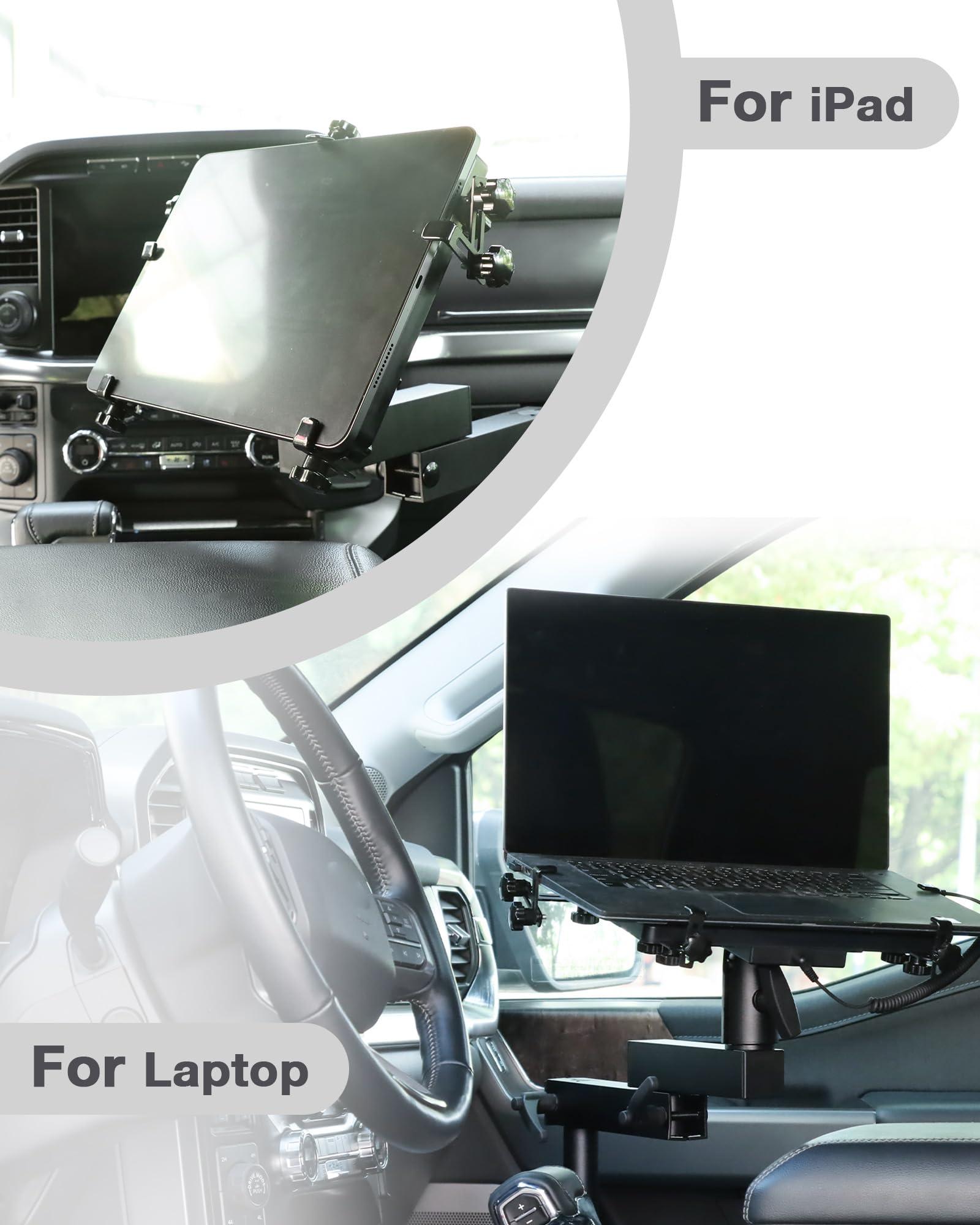 MELIPRON MELIPRON Truck Laptop Mount Fit for Ford F150 250 350 No-Drill Computer Mount Stand for Laptops Up to 17"