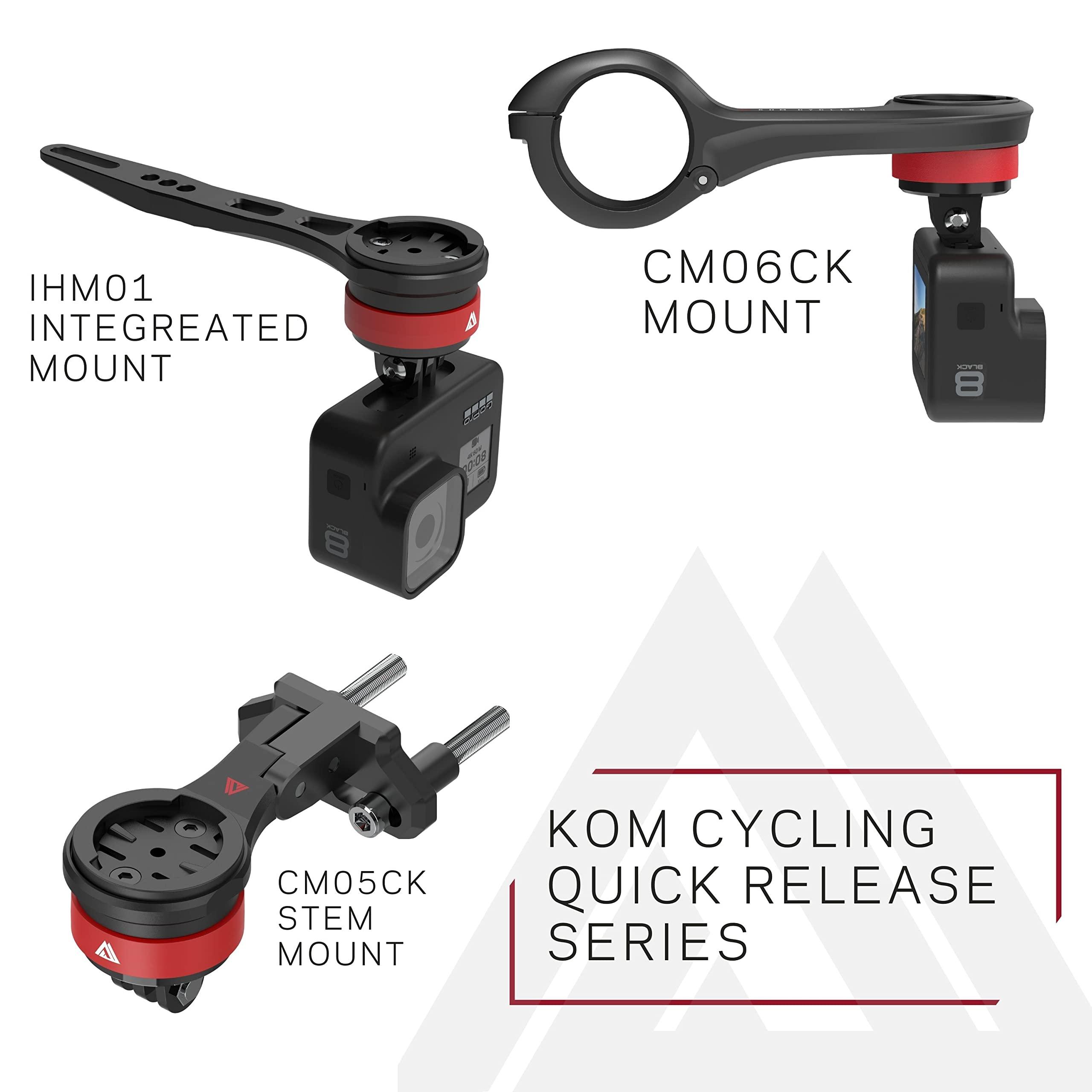 KOM Cycling KOM Cycling Quick Release Stem Mount and KOM Cycling CM06 Quick Release GoPro Computer Mount for Wahoo and Garmin Bike Computers Bundle