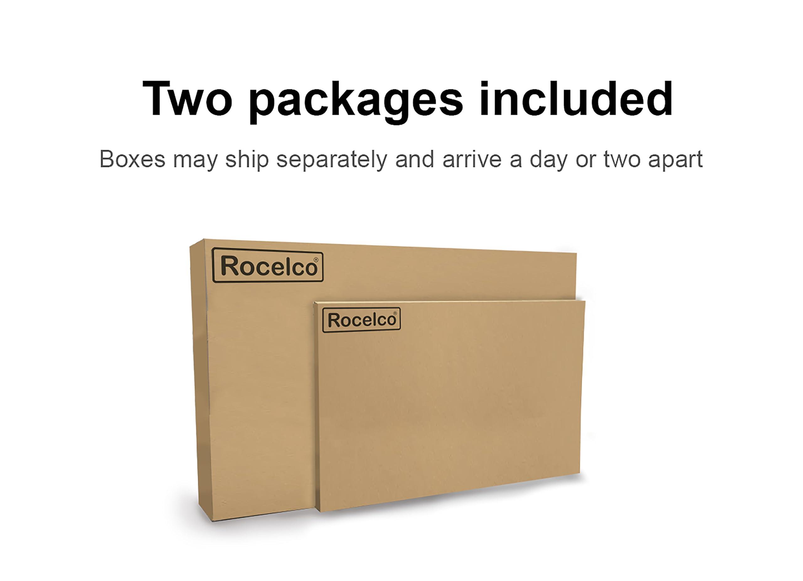 Rocelco Rocelco 40" Height Adjustable Standing Desk Converter with AC Outlet USB Charger and Anti-Fatigue Floor Mat - Sit Stand Up Tabletop Riser - Sliding Keyboard Tray - Black (R DADRB-40-ACUSB-MAFM)