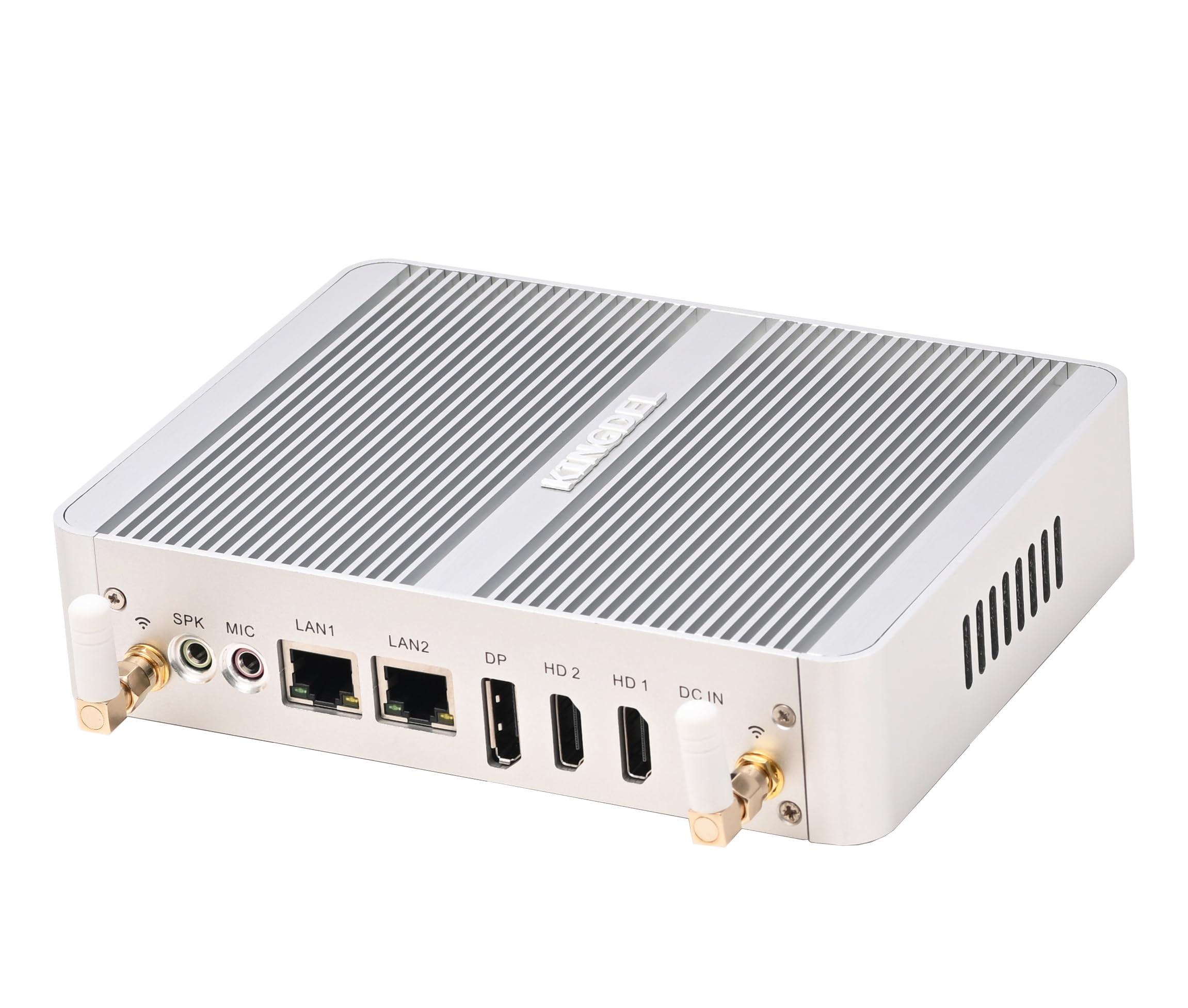 KINGDEL KINGDEL Fanless Mini PC 4-Core 12th Gen N100(up to 3.4GHz) 16GB DDR4 RAM 512GB NVMe SSD Mini Desktop Computer with Triple Display DP HD Support 4K 2xLAN 8xUSB