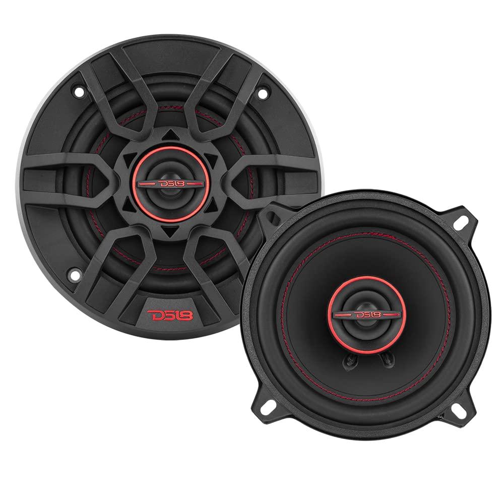 DS18 DS18 Car Audio Speakers Bundle - 2X GEN-X 5.25" and 2X GEN-X 6.5" 2-Way Coaxial Speakers 4 Ohm - Mylar Dome Tweeters - Grills Included - Full Range Door Speaker for Stereo Sound System - 4 Speakers