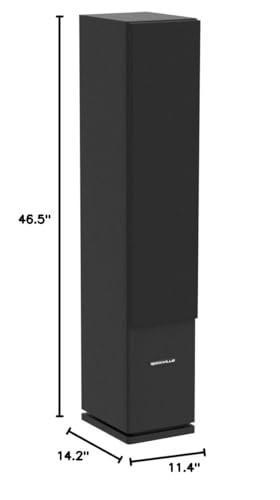 Rockville Rockville RockTower 68B Passive Tower Speaker, 8 Ohm, Black, High-Fidelity Sound, Detachable Grille, 3-Way, 6.5", 500W, MDF, Perfect for Home Audio