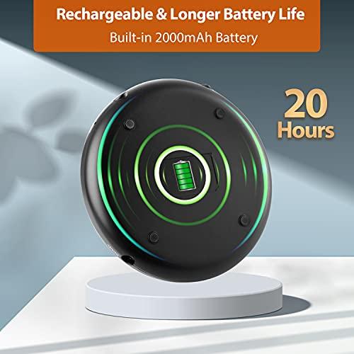 Hernido Rechargeable Portable CD Player for Car, Hernido Discman CD Player with FM Transmitter, 20 Hours Playtime Personal Compact Disc CD Player, USB CD Walkman with Headphones, Anti-Skip & Resume Playback