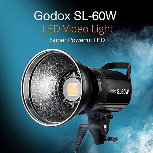 GODOX Godox SL-60W with 80CMX80CM Softbox Grid Kit,Upgrade Version 60W 5600300K Bowens Mount Led Continuous Video Light,433MHz Grouping System, for Video Recording