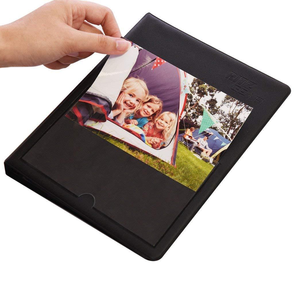Zink Zink Photo Album Scrapbook | Sturdy PVC Material Holds 72 - 4x6" Photos | Compatible with Kodak Dock and HP Sprocket Studio - Black