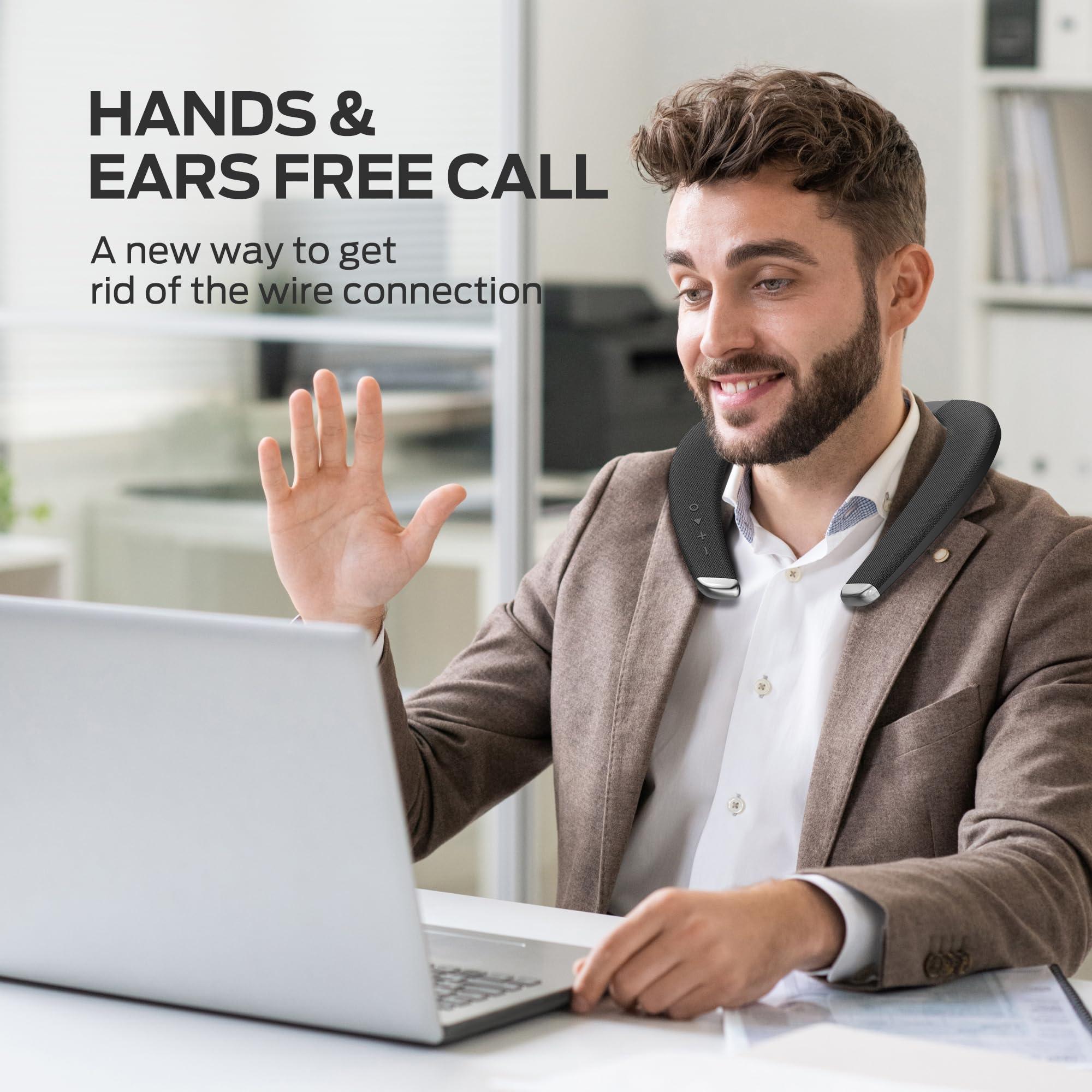 Monster Monster Boomerang Petite Neck Speaker, Neckband Bluetooth Speaker with 15H Playtime, aptX High Fidelity 3D Stereo Sound, Low Latency, Built-in Mic, IPX5 Waterproof Wearable Speaker for Home Outdoor