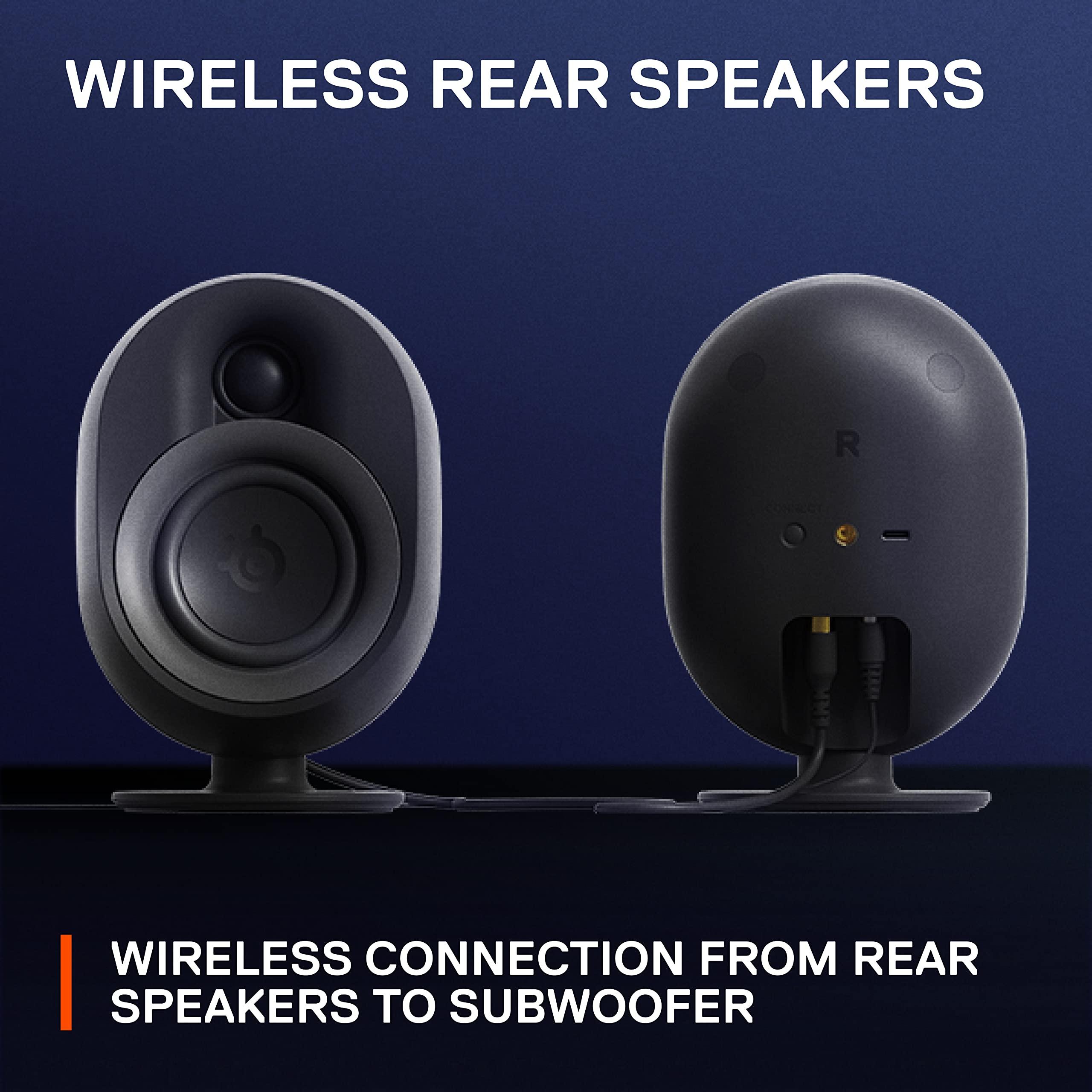 SteelSeries SteelSeries Arena 9 Illuminated 5.1 Desktop Gaming Speakers 5.1 USB Surround Sound Wireless Rear Speakers 2-Way Speaker Design Subwoofer RGB Light, Bluetooth PC, PlayStation, Mobile, Mac