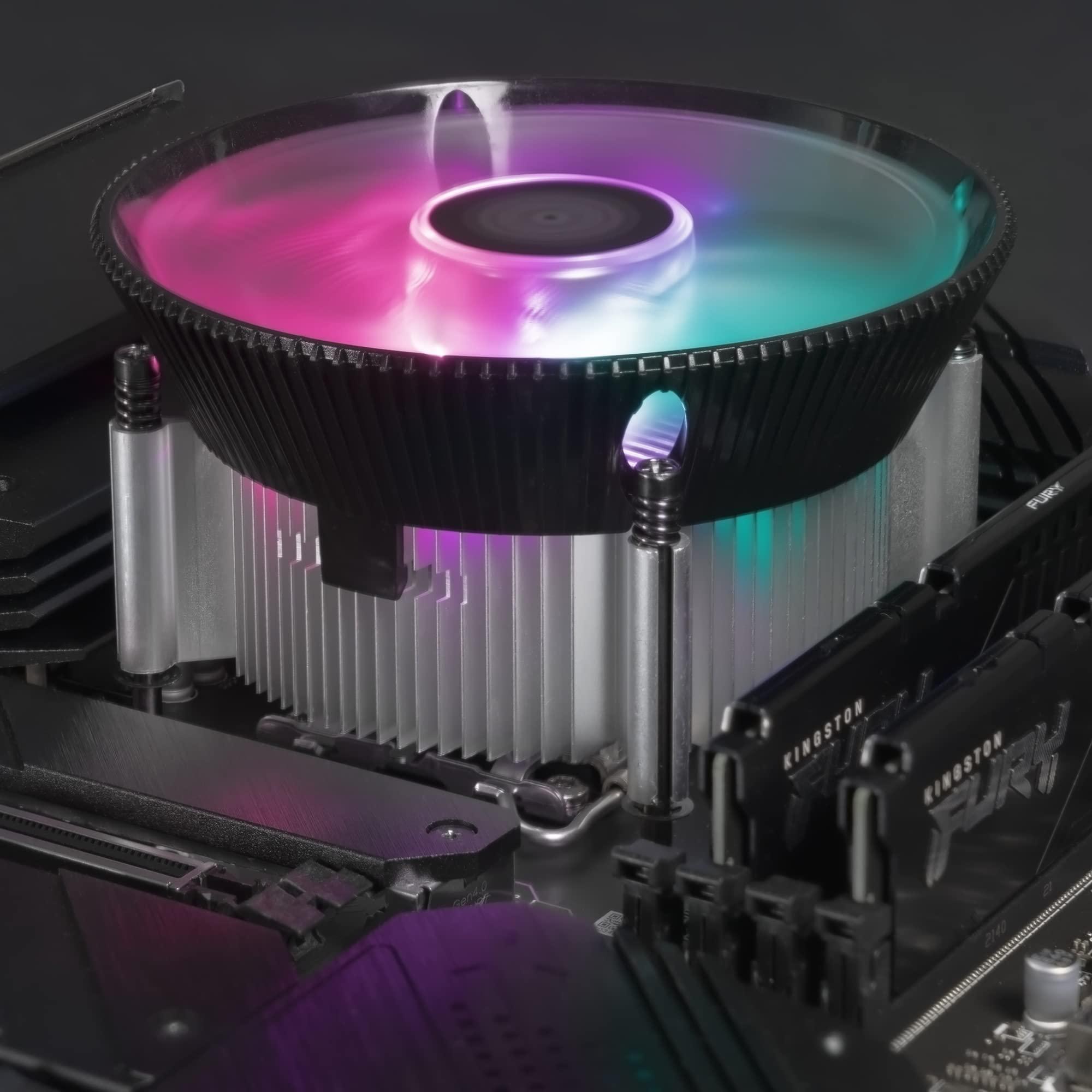 Cooler Master Cooler Master i70C CPU Air Cooling System for Intel LGA 1700 Sockets - 70mm Low-Profile, Aluminium & Copper Heatsink, Quiet 120mm PWM Fan (37.08 CFM, 1.33 mmH2O, 28 dBA, 650-1800 RPM), ARGB Compatible