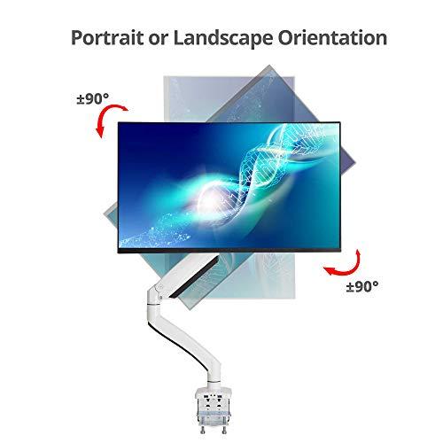 SIIG SIIG Single Monitor Desk Mount, 17\" to 43\", USB 3.0 and Audio Extend Ports, Fits Flat/Curved/Ultrawide Monitor, Load 33 lbs max, VESA 75x75 100x100 200x200, C-Clamp and Grommet Base CE-MT3111-S1