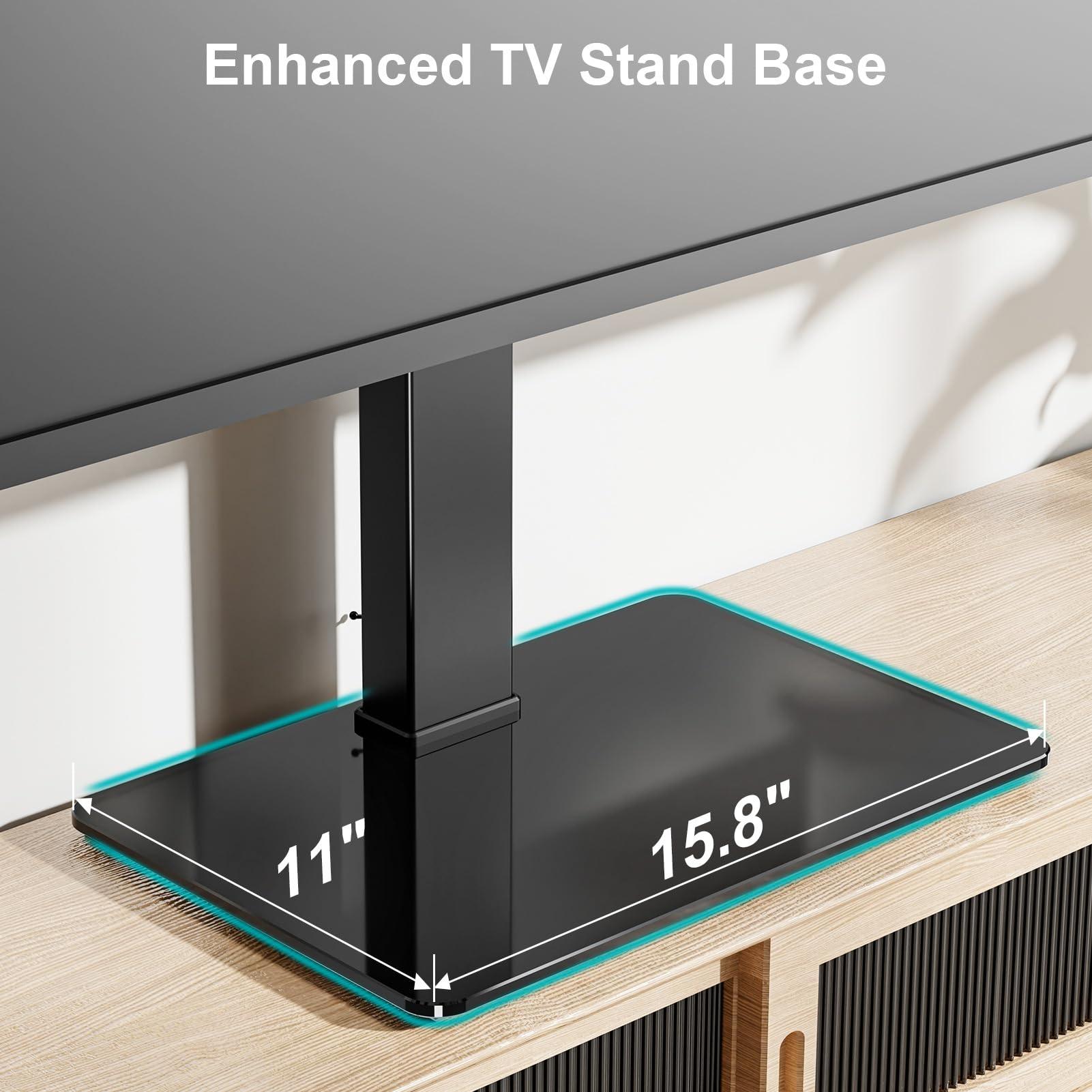 MOUNT PRO MOUNT PRO Universal Swivel TV Stand Base, Table Top TV Stand for 37 to 65, 70, 75 Inch LCD LED TVs, Height Adjustable TV Mount Stand with Tempered Glass Base, Holds up to 88lbs, Max VESA 600x400mm