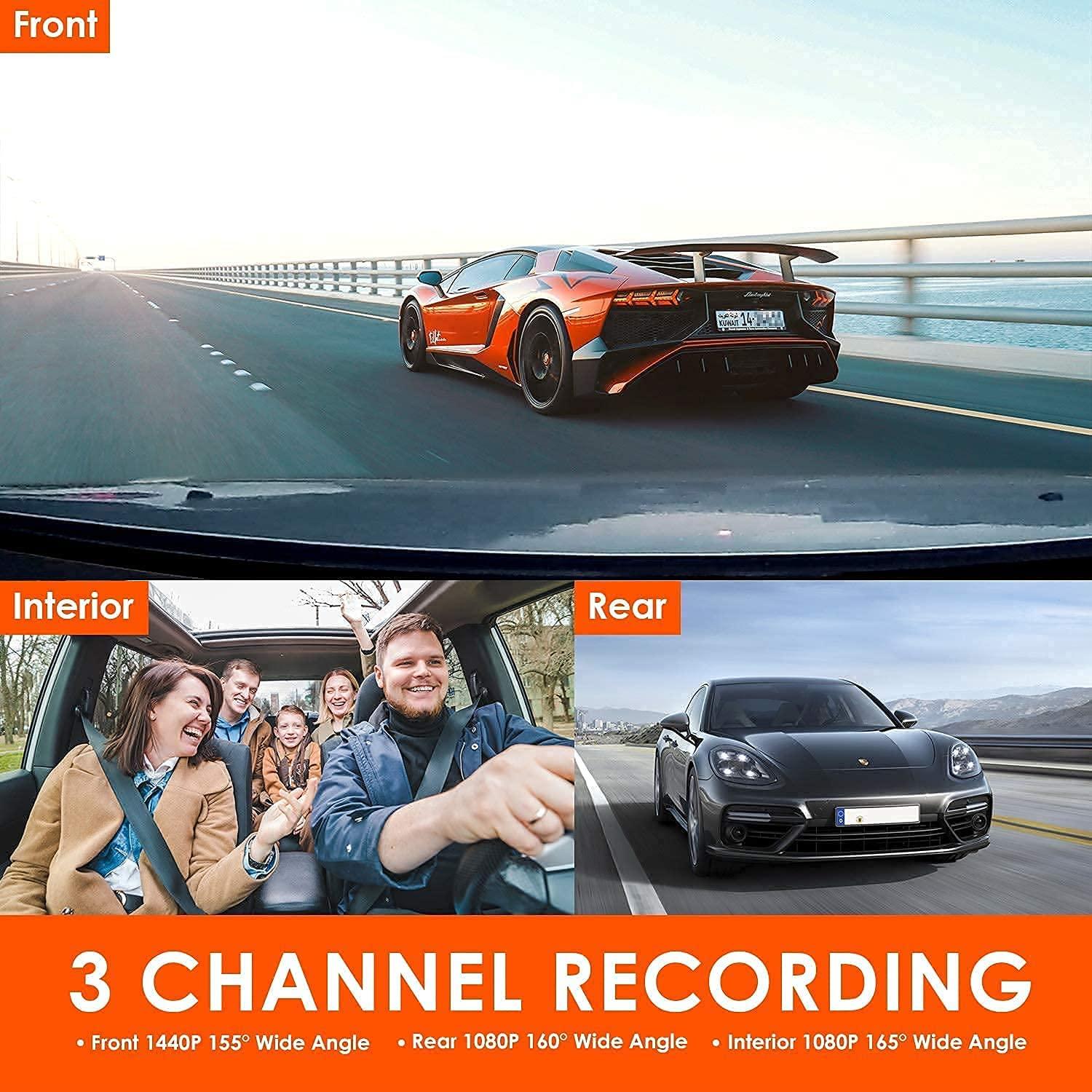 VANTRUE Bundle: Vantrue N4 Three Channel Dash Cam + Vantrue 256GB microSD Card Vantrue N4 3 Channel 4K Dash Cam, 4K+1080P Front and Rear, 1440P+1440P Front and Inside, 1440P+1440P+1080P Triple Car Camera