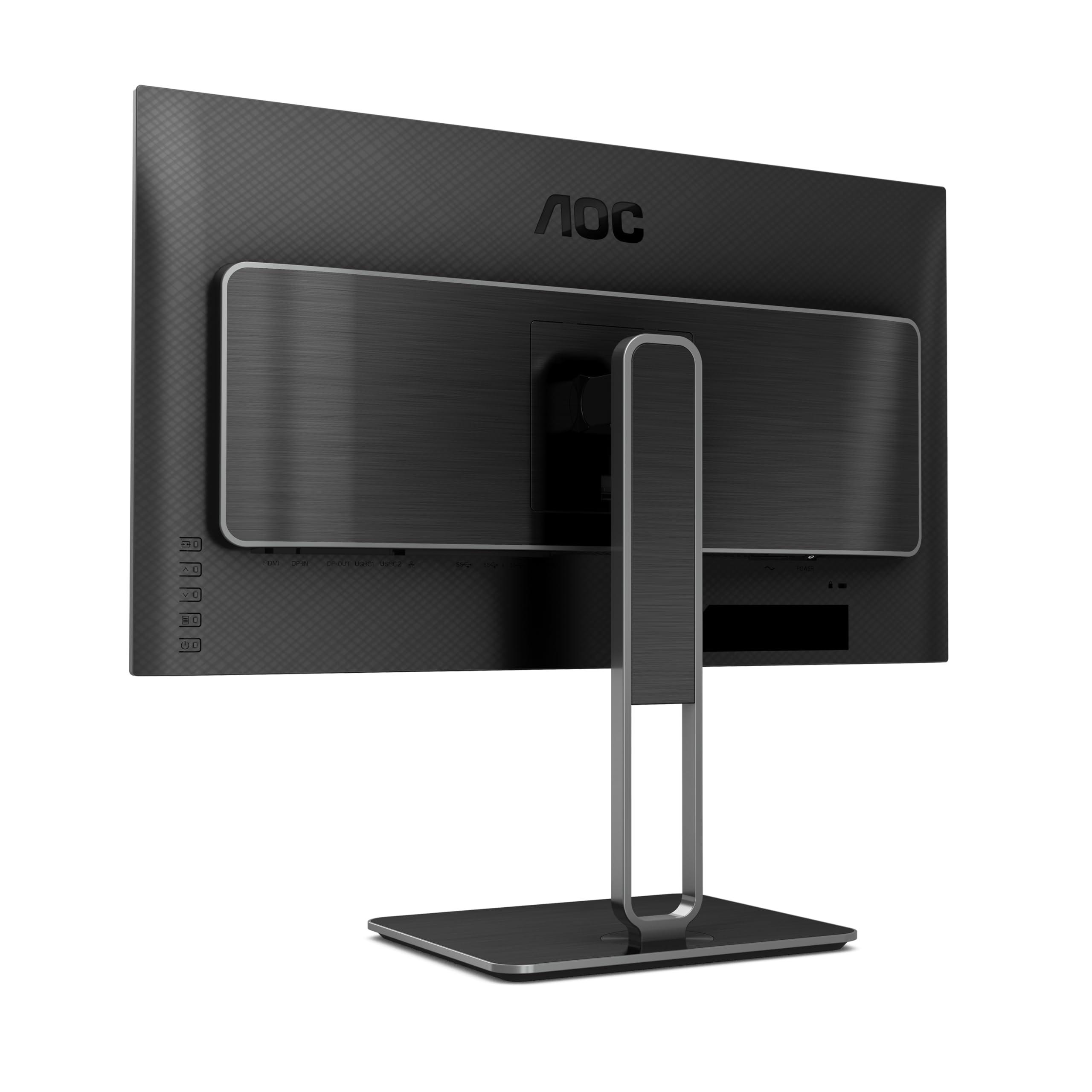 AOC AOC U27U2DP 27" 4K Frameless Monitor, UHD 3840 x 2160, KVM, RJ45, USB-C Docking, Height Adjustable Stand