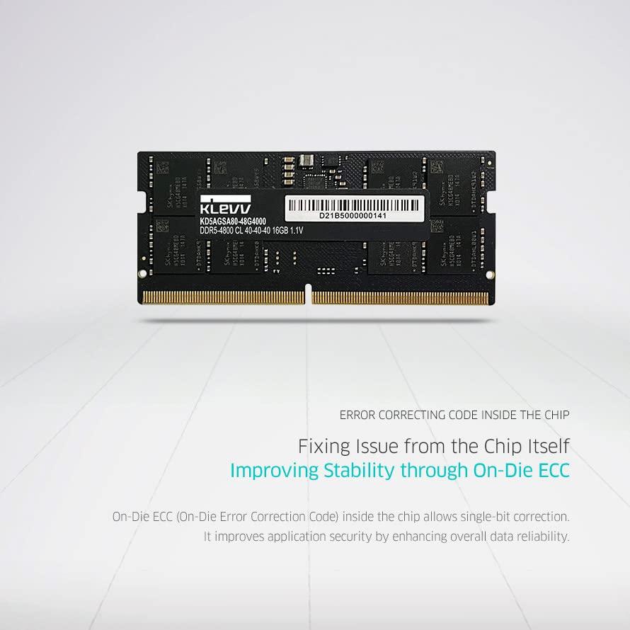 KLEVV KLEVV DDR5 32GB (2x16GB) 5600MHz CL46 A-DIE 1.1V SODIMM Laptop Ram Memory SK Hynix Chip (KD5AGSA80-56G460D)