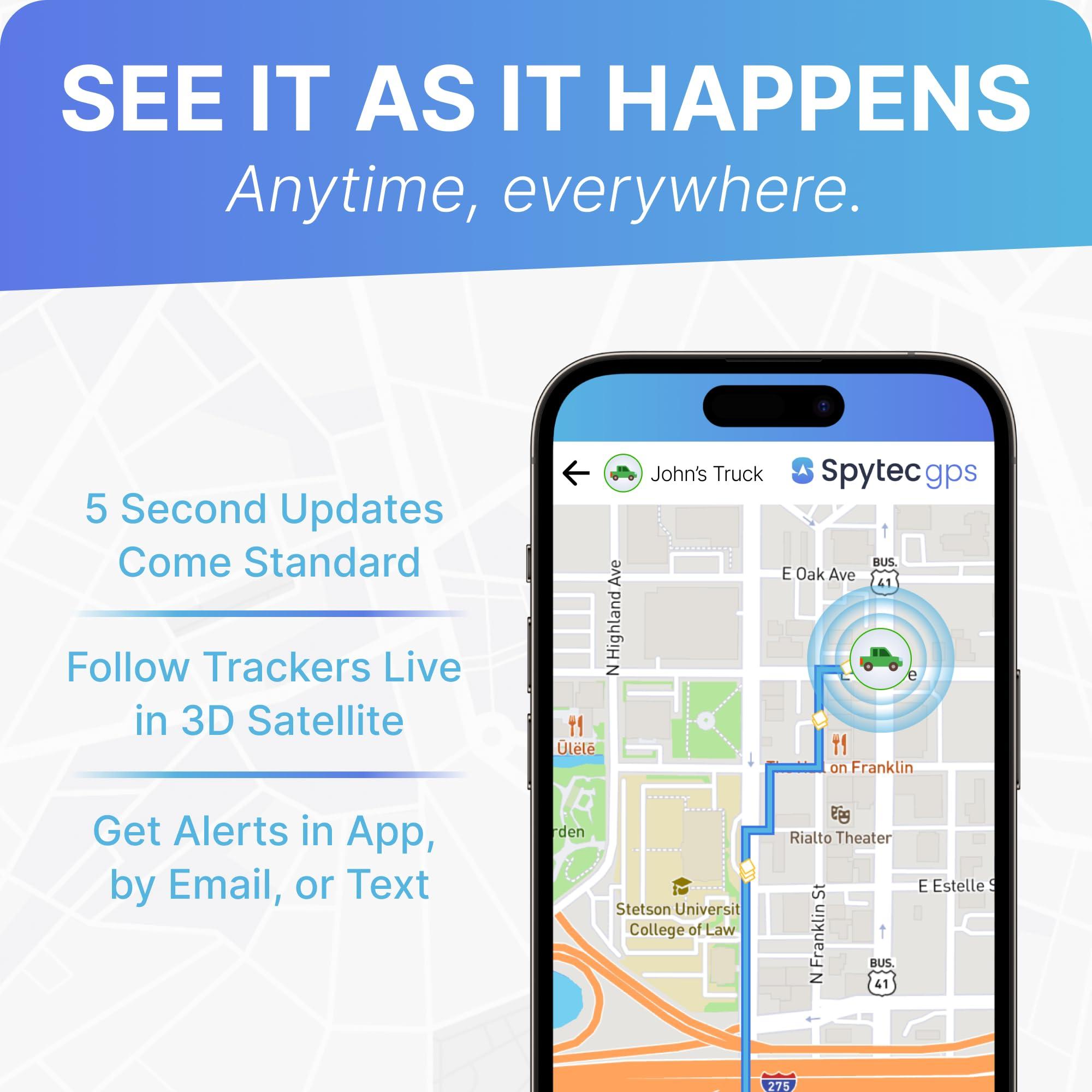 Spy Tec (2 Pack) Spytec GPS Smart Mini GPS Tracker for Vehicles Cars Trucks Loved Ones, Fleets, Hidden Tracker Device for Vehicles with Unlimited US and Worldwide Real-Time Tracking App - USA Made Tech