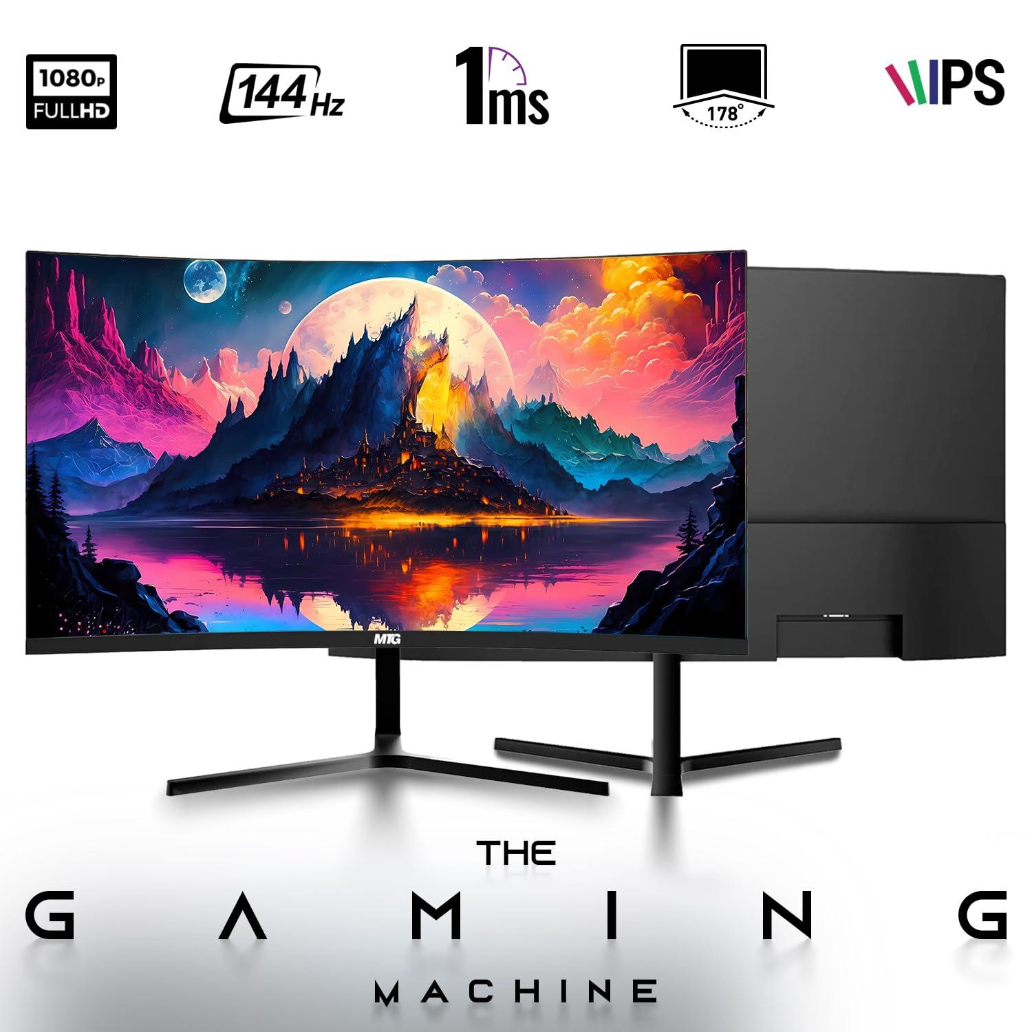 TechMagnet HP G4 Desktop Computer PC AMD Pro A10-9700 R7, 16GB RAM, 512GB SSD, 24 Inch Curved Monitor, RGB Soundbar, Gaming Keyboard with AI-Enabled Copilot Key Mouse, 2X ARGB Fan WiFi, Win 10 Pro (Renewed)