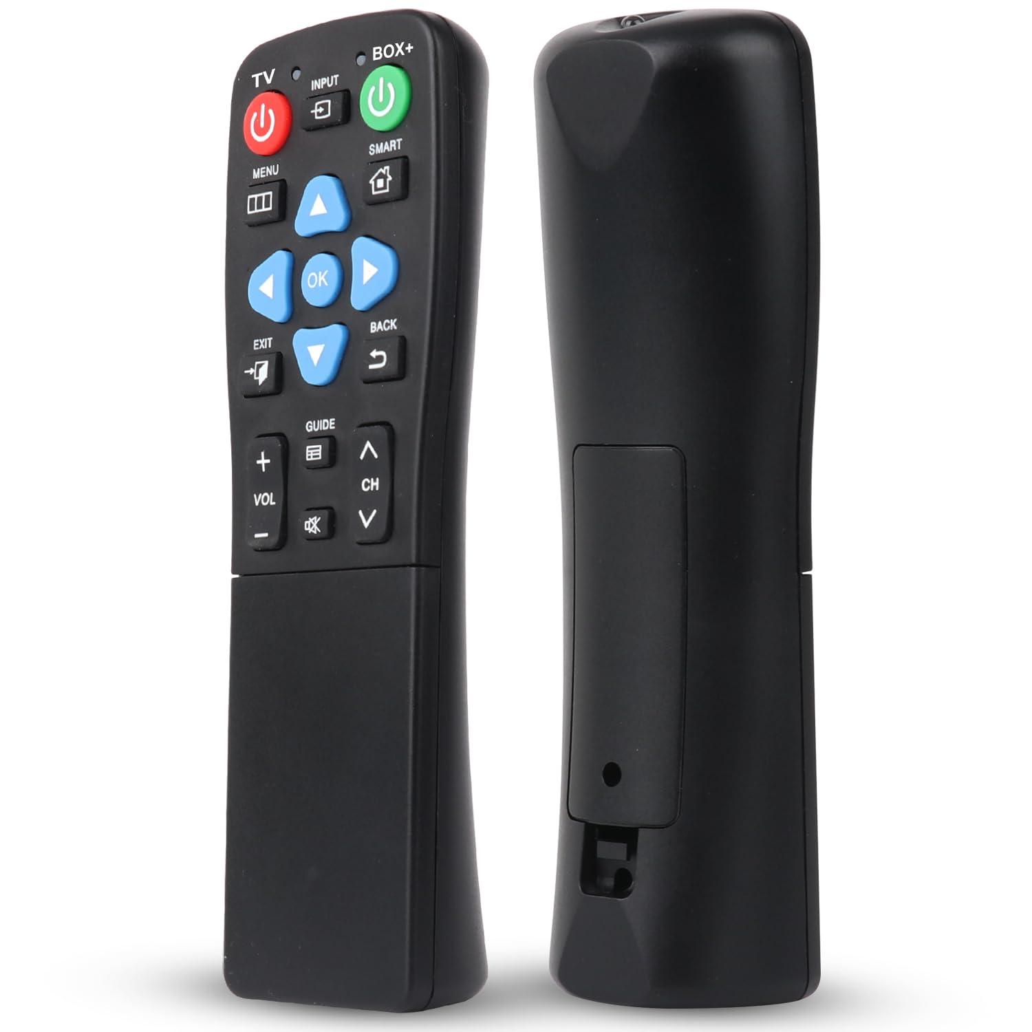XGBFH Universal Big Button Remote for Seniors, Elderly, 2-Device Control - Learning Functions, Use for TV, Streaming Box, Soundbar Audio Recevier, DVD/VCR/SAT Device & Blue-Ray DVD, Dementia Friendly Gifts