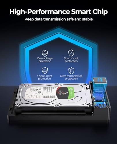ORICO ORICO 3.5\" External Hard Drive Enclosure SATA III to USB3.1 Type C for HDD Tool-Free Installation Supports UASP and 20TB Drives - Black