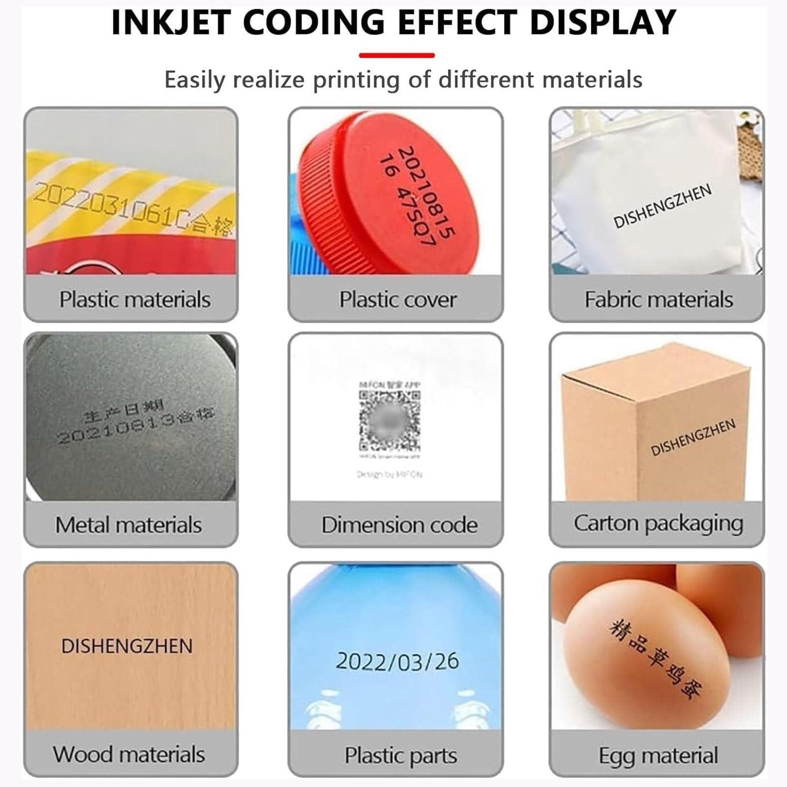 YQDDM YQDDM Automatic Online Inkjet Printer,Online Smart Inkjet Printer Touch Screen High-Resolution Date Coder Barcodes Lot Codes Continuous Coding and Marking Machine(12.7mm)