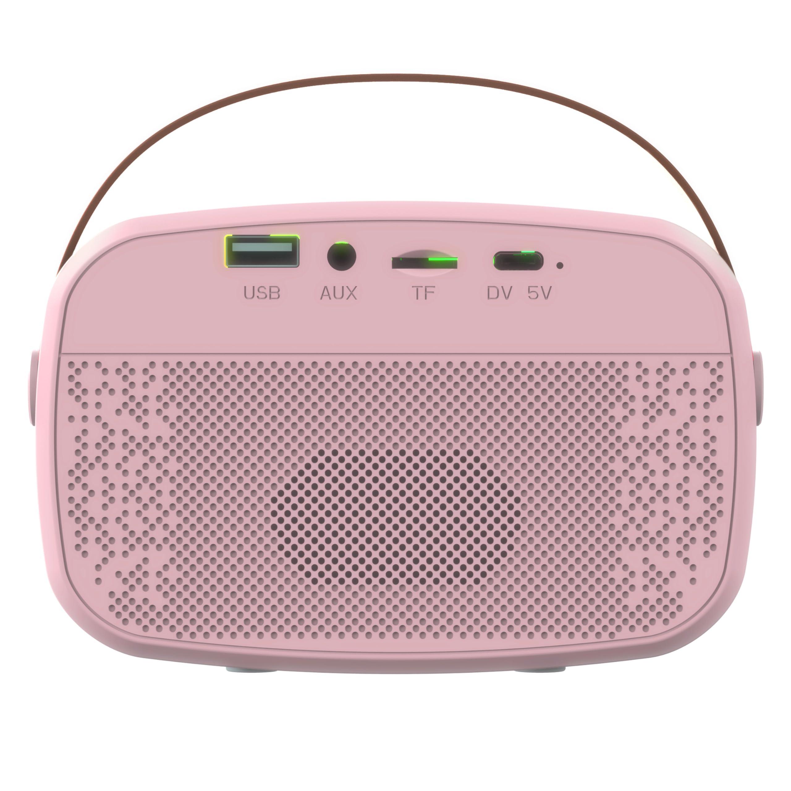 Supersonic IQ Sound IQ-908K Mini Karaoke Bluetooth Speaker with Wireless Microphone, RGB Lights Surround, Fun Voice Changing in Rechargeable Compact, and Portable Design Ideal Gifts for Kids and Adults (Pink)