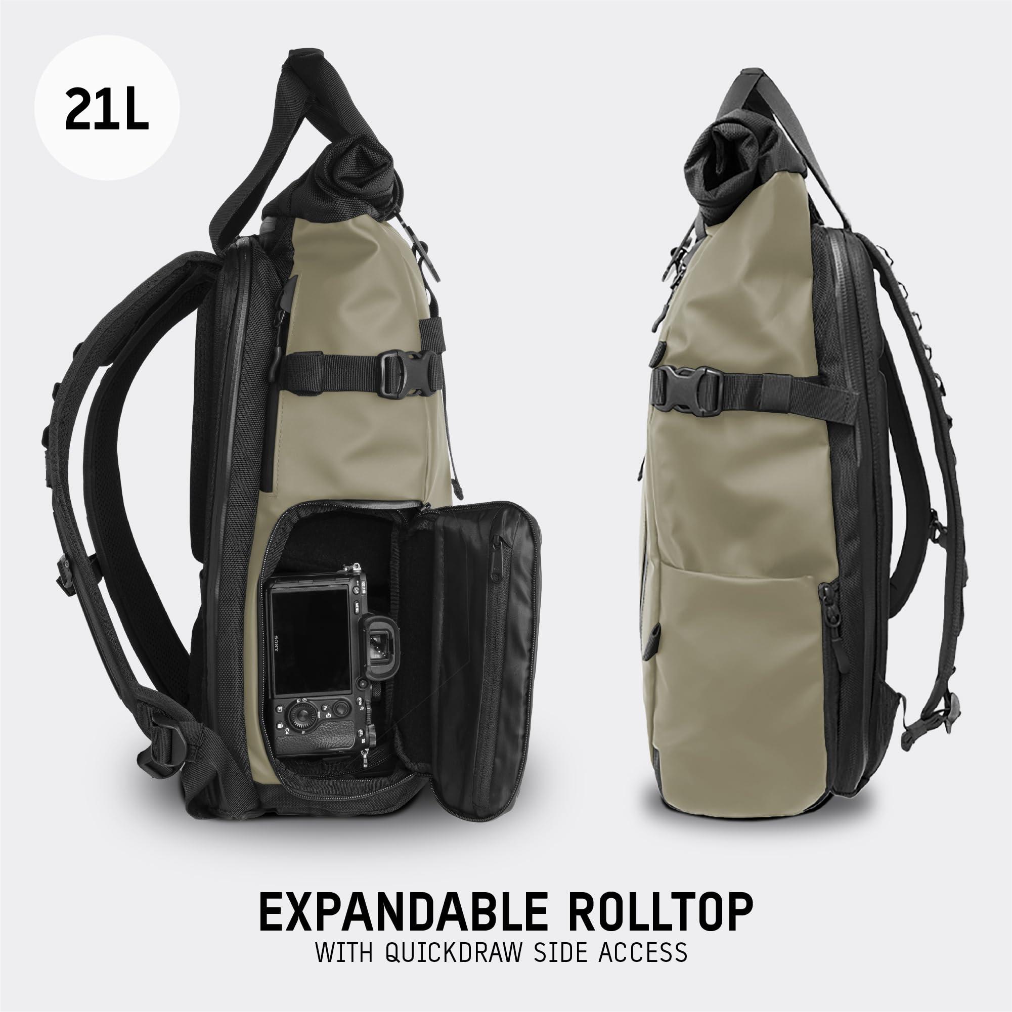 WANDRD WANDRD All-New PRVKE 21L Photography Travel Backpack - Photo Bundle - Weather Resistant Camera Bag with Laptop Compartment (Yuma Tan)