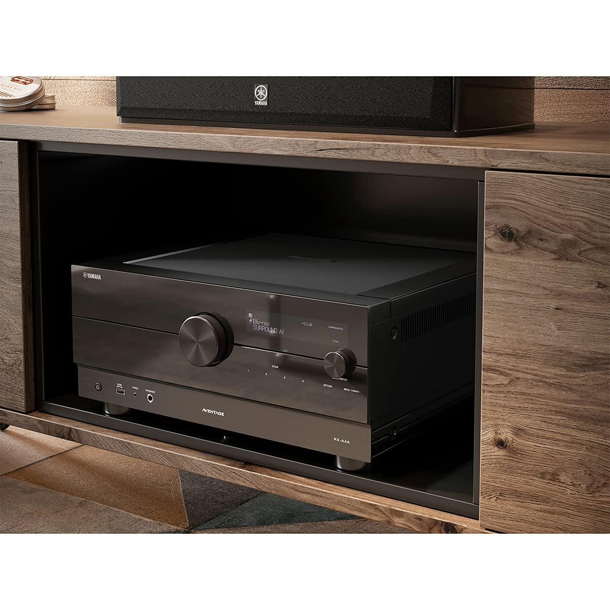 Yamaha Yamaha RX-A4A AVENTAGE 7.2-Channel AV Receiver 8K and 4K/120 HDMI, eARC, Dolby Atmos, DTS:X, Auro-3D, Surround:AI, Wi-Fi, Bluetooth, MusicCast