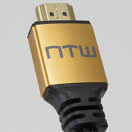NTW NTW PURE PRO 4K HDMI Cable 12FT High Speed 18Gbps HDMI 2.0 Cable, 4K HDR, Ultra HD Cable 3D, 2160P, 1080P, Ethernet, Audio Return(ARC), Compatible PS5, PS4/3, UHD TV, Blu-ray, PC, Xbox, gold/black