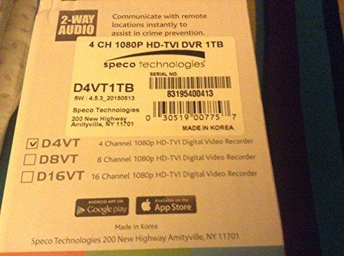 Speco Speco SPC-ZIPT4D1 4 Channel TVI DVR Dome Cameras