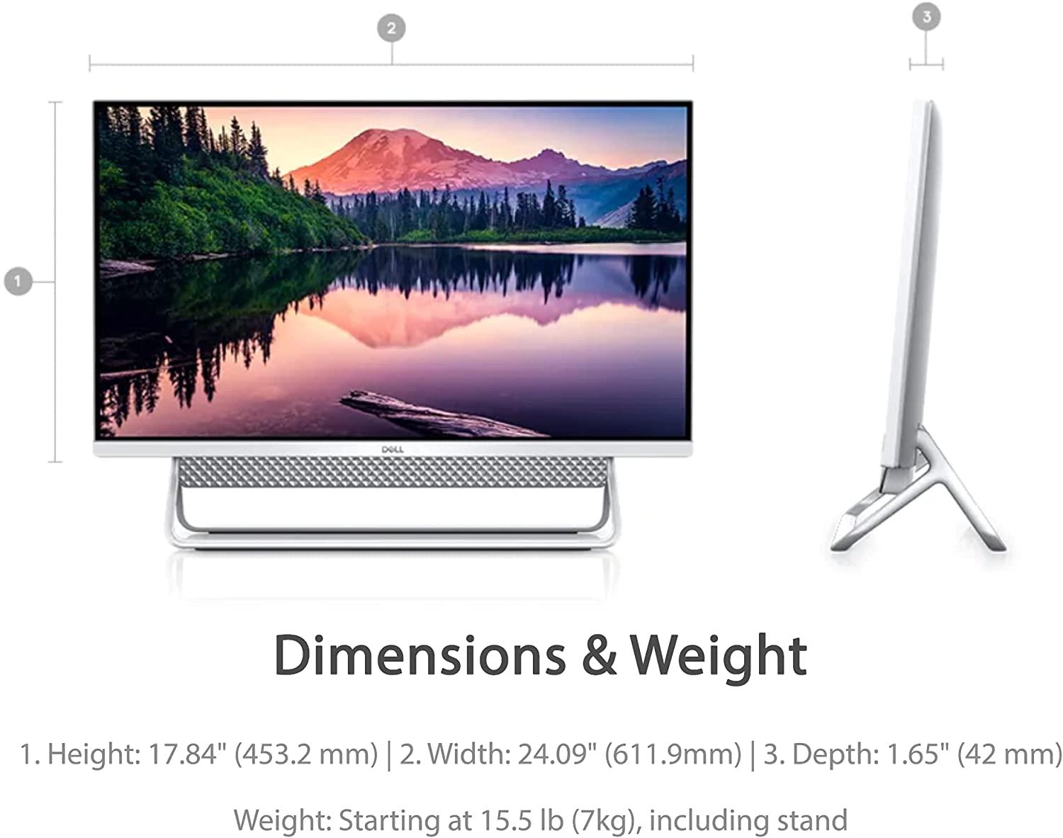 DELL DELL Newest Inspiron 27" 7700 All-in-One Desktop, FHD Touch Display, 11th Gen Intel i7-1165G7, Intel Iris Xe Graphics, 16GB RAM, 1TB SSD, IR Camera, WiFi 6, Wireless KB&Mouse, Win 11 Home, Silver