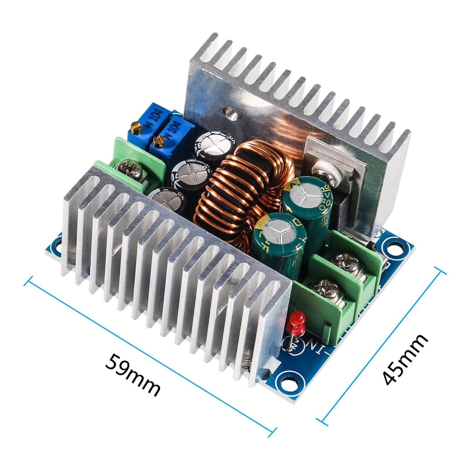 Diitao Diitao 3PCS Step Down Converter Module 20A 300W DC-DC Constant Current Adjustable Voltage Regulator Modules CC CV Buck Converter Power Supply Module with Short Circuit Protection (DC 6-40V to 1.2-36V)