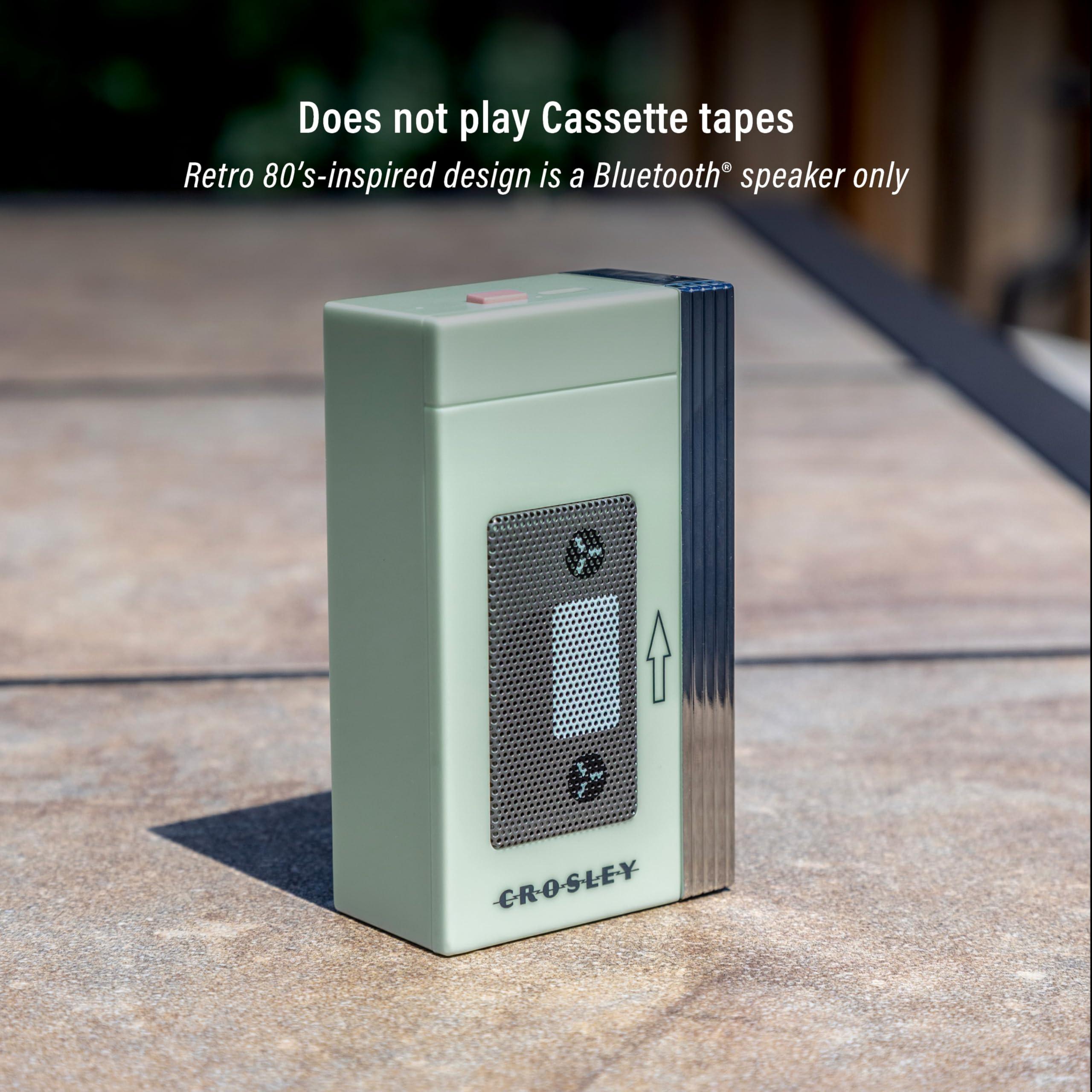 Crosley Crosley CR3047A-MT Mini Retro 80\'s Portable Bluetooth Speaker, Wireless with Microphone, Vintage, Mint